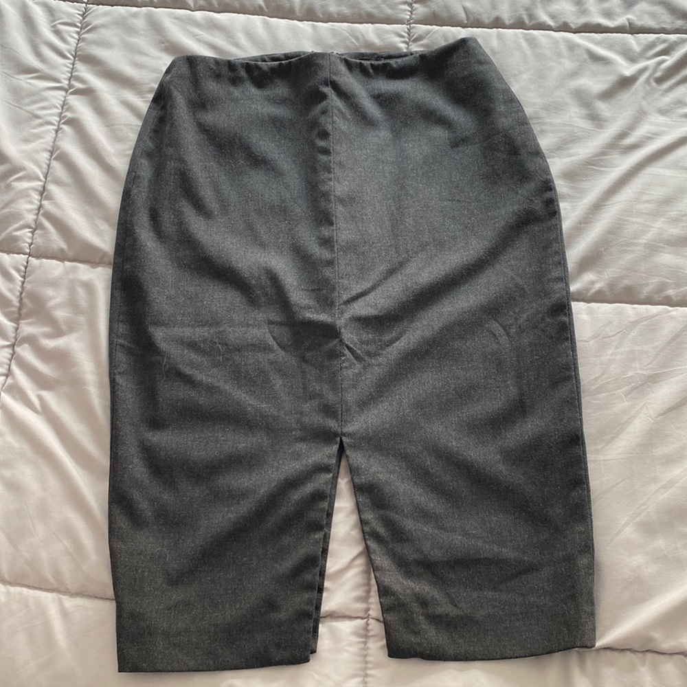 Grey pencil skirt with slit details